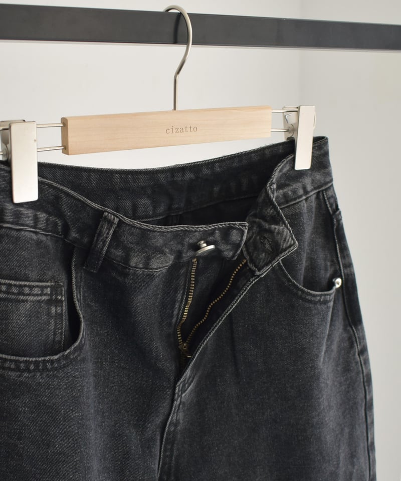 Midlize Wide Black Denim ch!iii ブラック　デニム Midlize Wide Black Denim – ch!iii