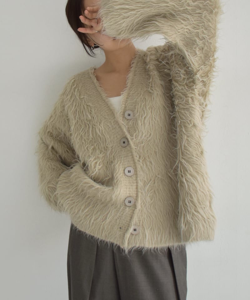 Hairy Shaggy Knit Cardigan t1911-314 | cizatto