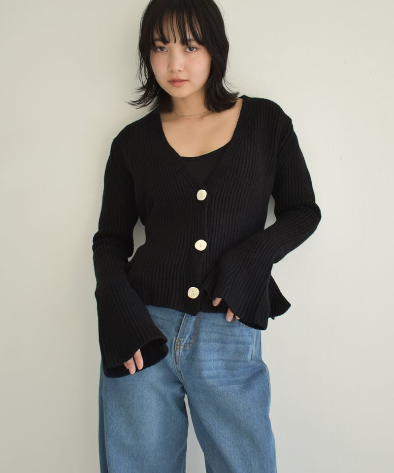 Rosen Peplum Cardigan / THE TOE カーディガン v neck peplum