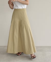 Pleats Flare Long Skirt