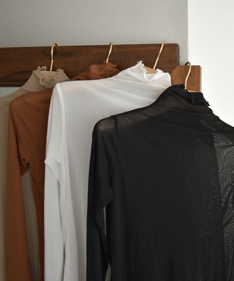 Sheer Turtleneck Tops t1911-138