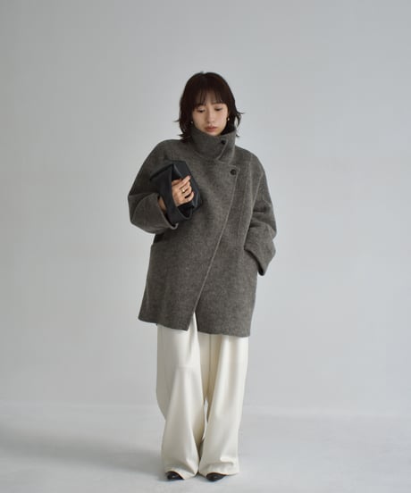 Stand Collar Midi Wool Coat c1911-61