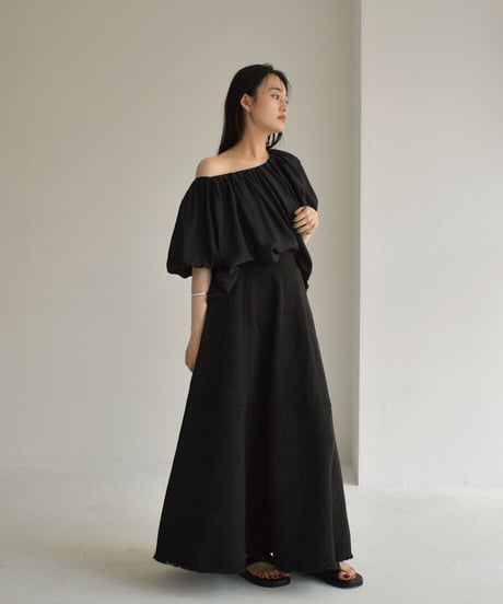 Cottonlinen Jacquard Flare Skirt【セットアップ着用可能】 bo2000-91