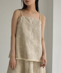 Cottonlinen Jacquard Camisole【セットアップ着用可能】 t1911-203