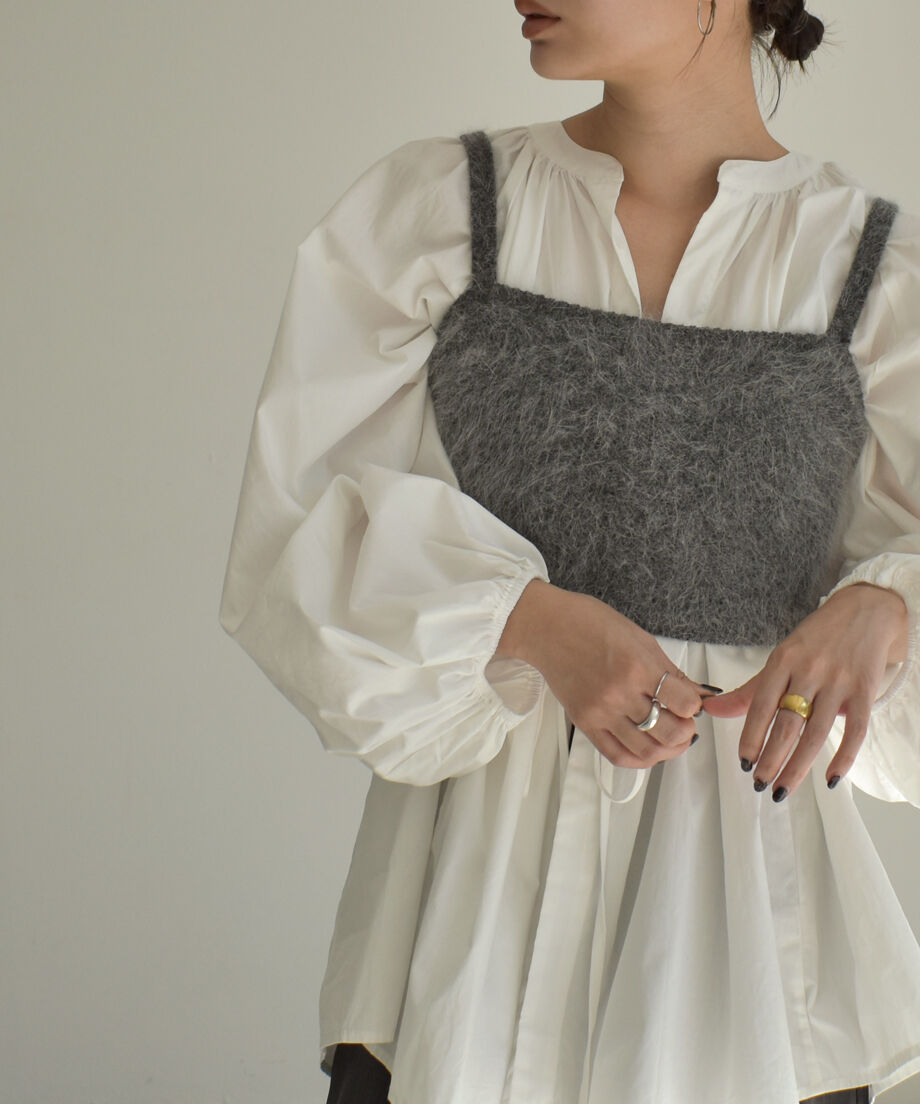 Angora Shaggy Knit Bustier t1911-229 | cizatto