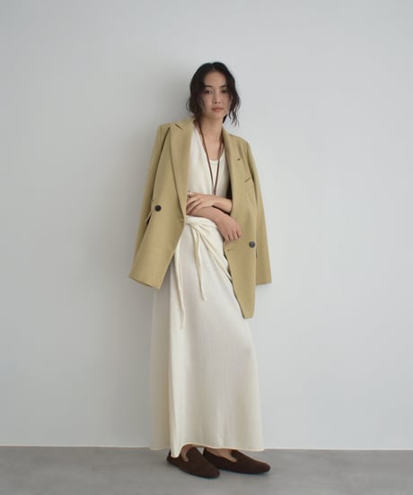 Stole Set Nosleeve Knit Onepiece op-0202009561