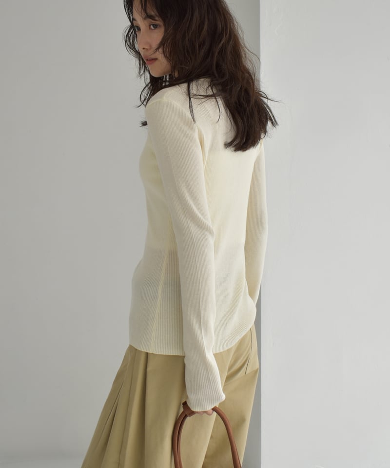 Crew Neck Rib Kint Cardigan t1911-350 | cizatto