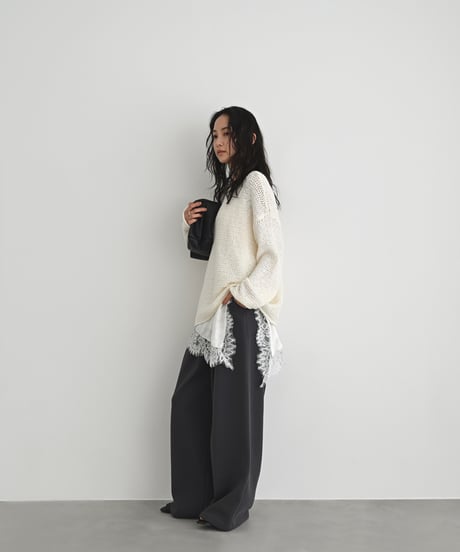 【Pre Order】Ecruのみ 7月下旬入荷分 予約販売  Satin Lace Camisole Tops t1911-506