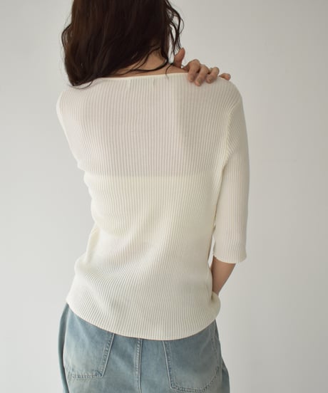 Half Sleeve Rib Knit Cardigan t1911-397