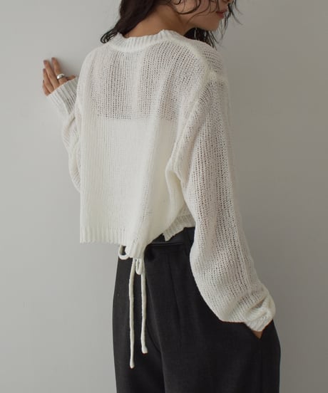 Back Ribbon Knit Pullover t1911-446