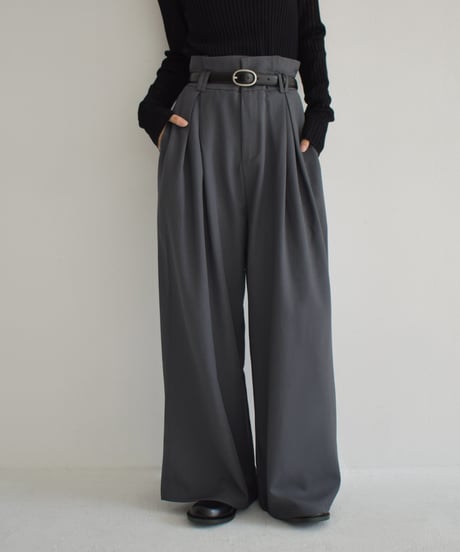 Highwaist Tuck Semiwide Pants bo2000-130