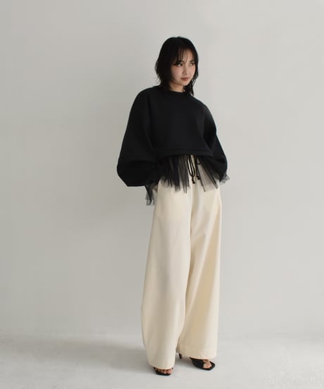 Tulle Hem Sweat Pullover t1911-255