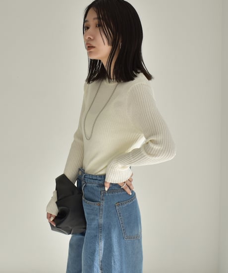Back Design Rib Knit Tops t1911-177