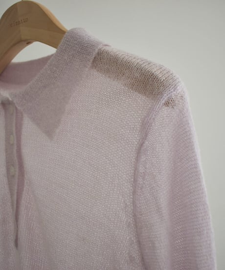 Sheer Polo Knit Tops t1911-571