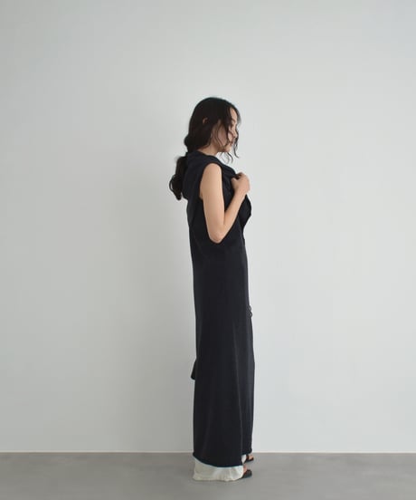 Stole Set Nosleeve Knit Onepiece op-0202009561