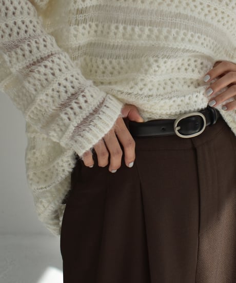 Oval Buckle Leather Belt be1913-100