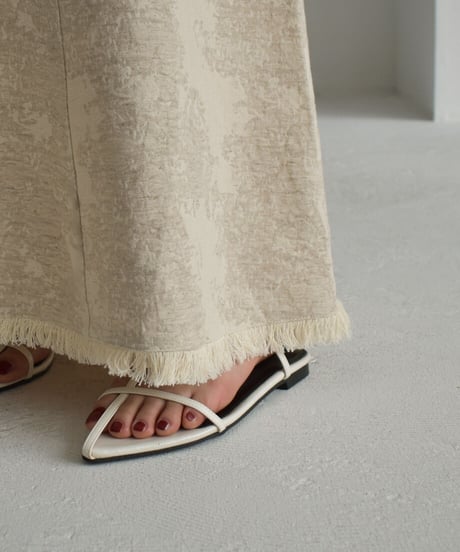 Cottonlinen Jacquard Flare Skirt【セットアップ着用可能】 bo2000-91