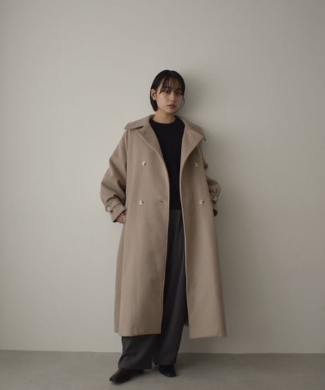 Wool Blend Trench Coat（Mocha beige）c1911-28