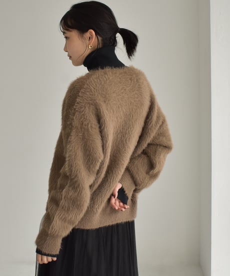 Deep Vneck Shaggy Cardigan t1911-234
