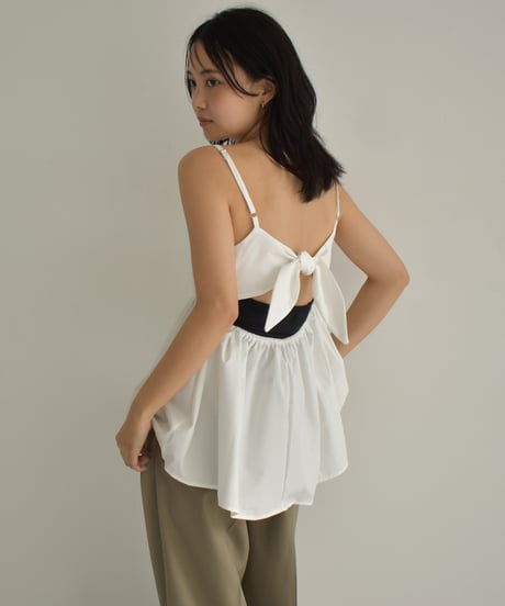 Back Ribbon Peplum Camisole t1911-299
