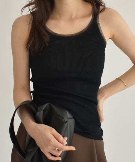 Tulle Piping Tank Top t1911-418
