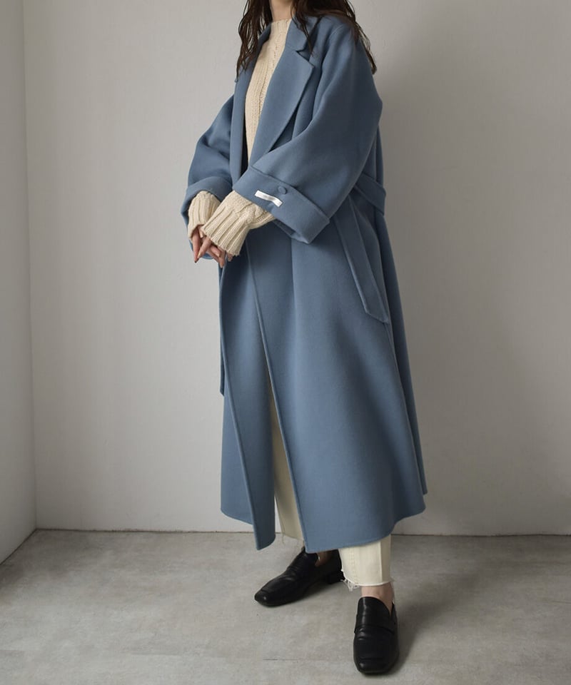 Wool Gown Coat（Blue） | cizatto