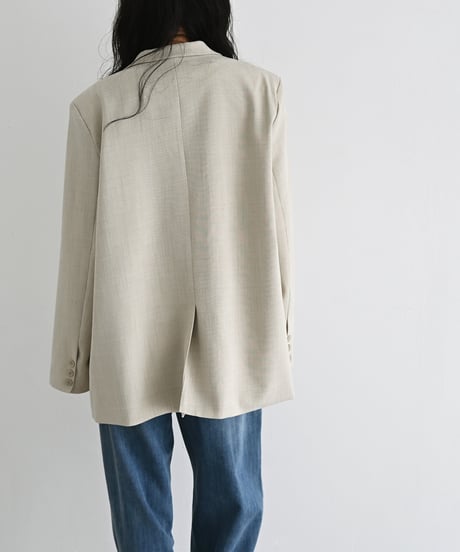 Linen Mix Double Breasted Jacket（Light beige） t1911-518