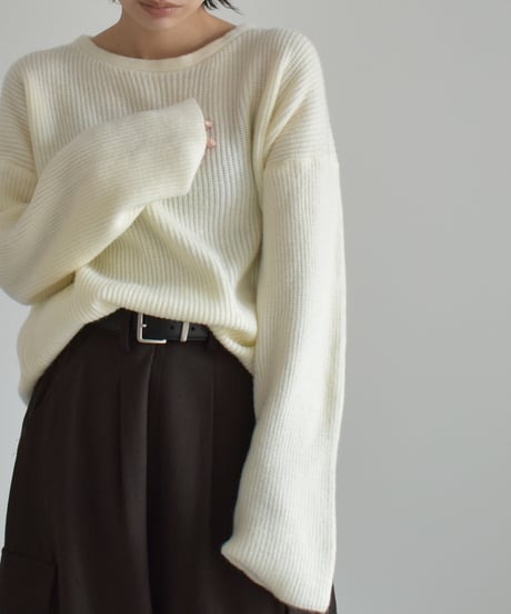 Crew Neck Ribknit Pullover t1911-488