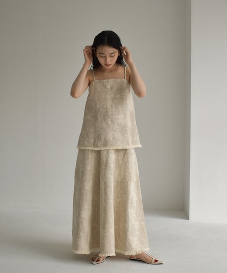 Cottonlinen Jacquard Camisole【セットアップ着用可能】 t1911-203