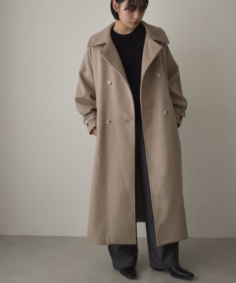Wool Blend Trench Coat（Mocha beige）c1911-28
