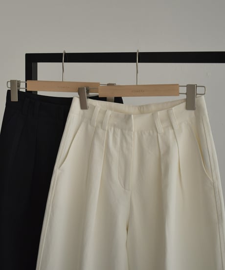 Cotton Tuck Wide Pants bo2000-139