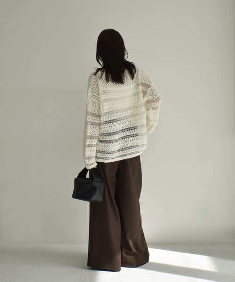 Spangle Mesh Panel Knit t1911-329