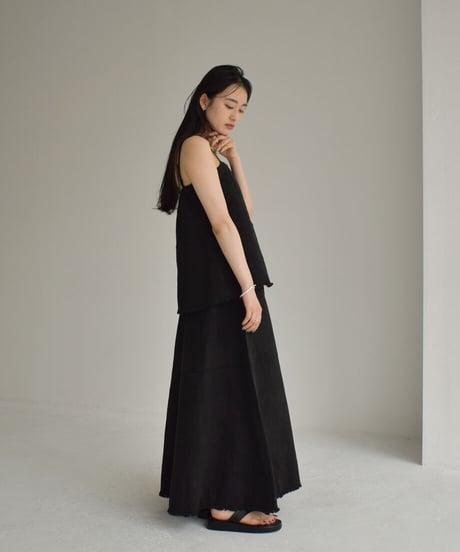 Cottonlinen Jacquard Flare Skirt【セットアップ着用可能】 bo2000-91