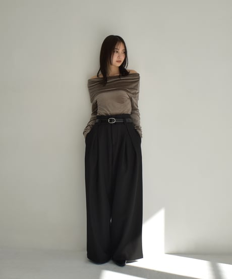 Highwaist Tuck Semiwide Pants bo2000-130