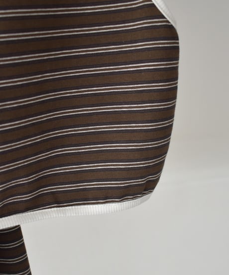 Bustier Set Random Border Rugger Shirt（Brown）t1911-519