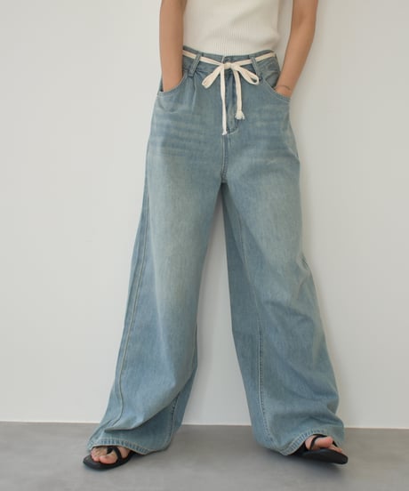 String Belt Denim Pants bo2000-157