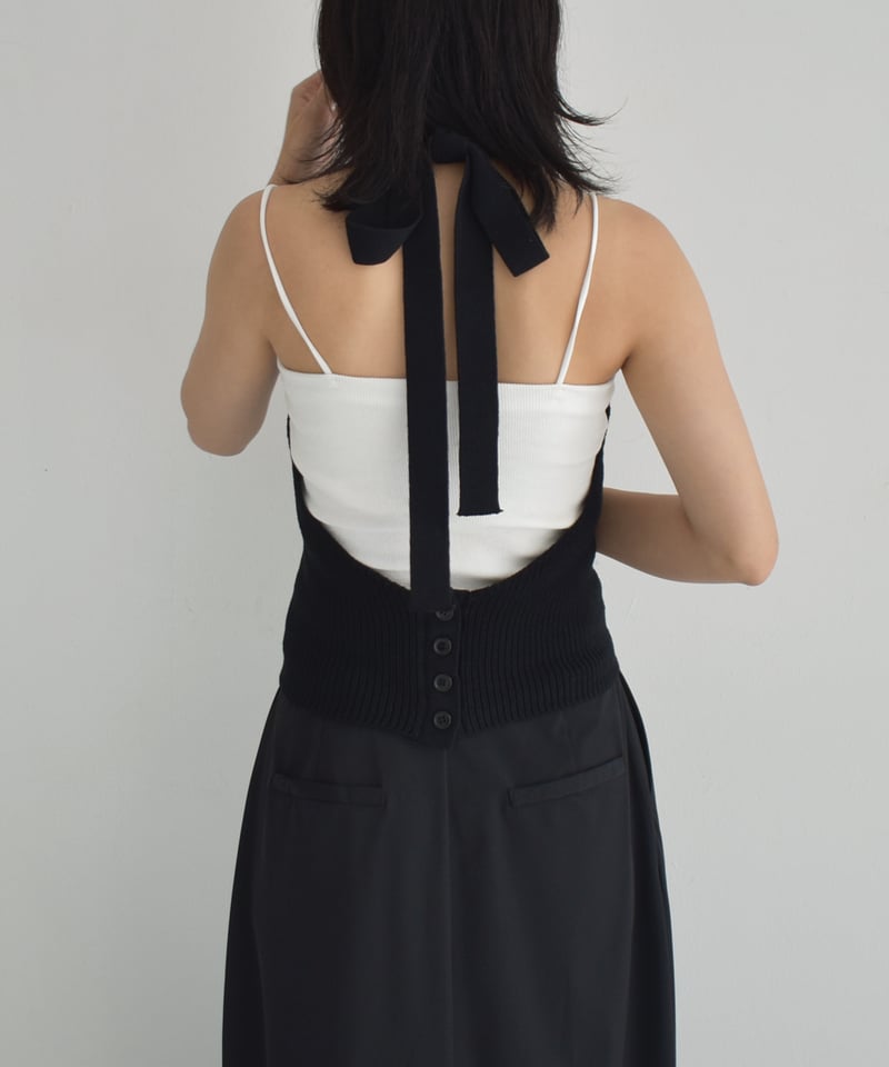 Halterneck Ribbon Knit Tops t1911-283 | cizatto