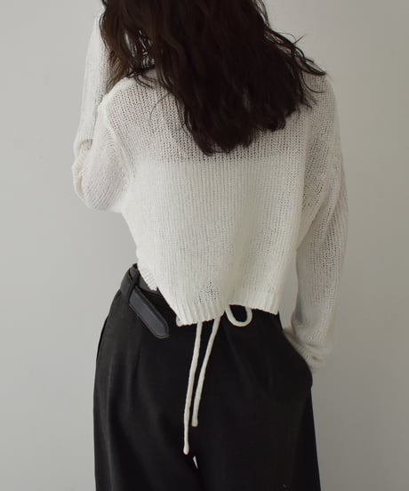 Back Ribbon Knit Pullover t1911-446