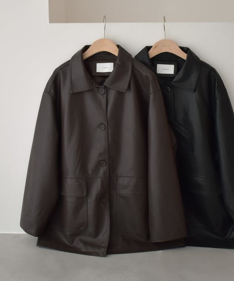 Fake Leather Over Jacket t1911-498