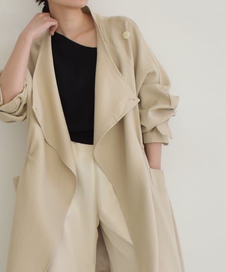 Drawstring Spring Long Coat c1911-46