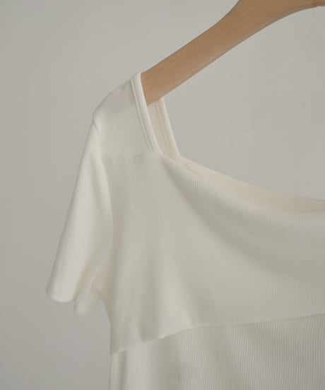 Rib Asymmetry Neck Tops t1911-423