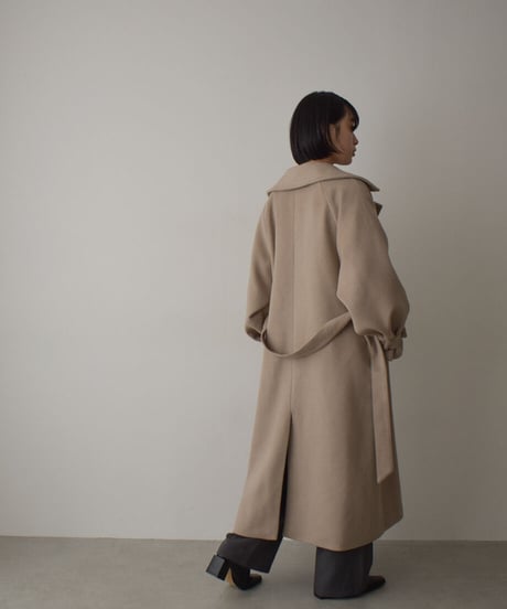 Wool Blend Trench Coat（Mocha beige）c1911-28