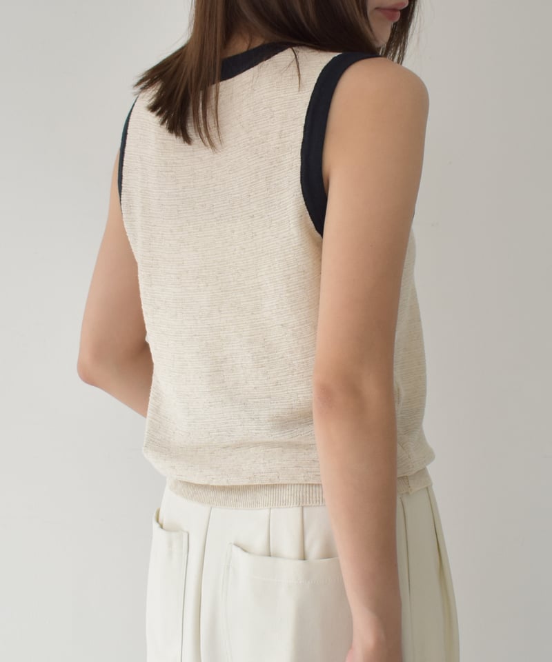 Bicolor Slub Knit Tank t1911-408 | cizatto