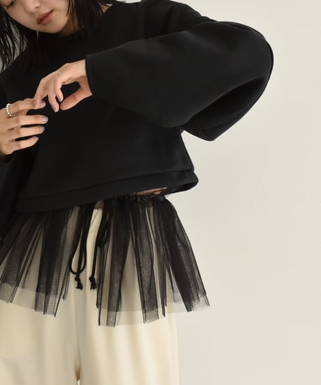 Tulle Hem Sweat Pullover t1911-255