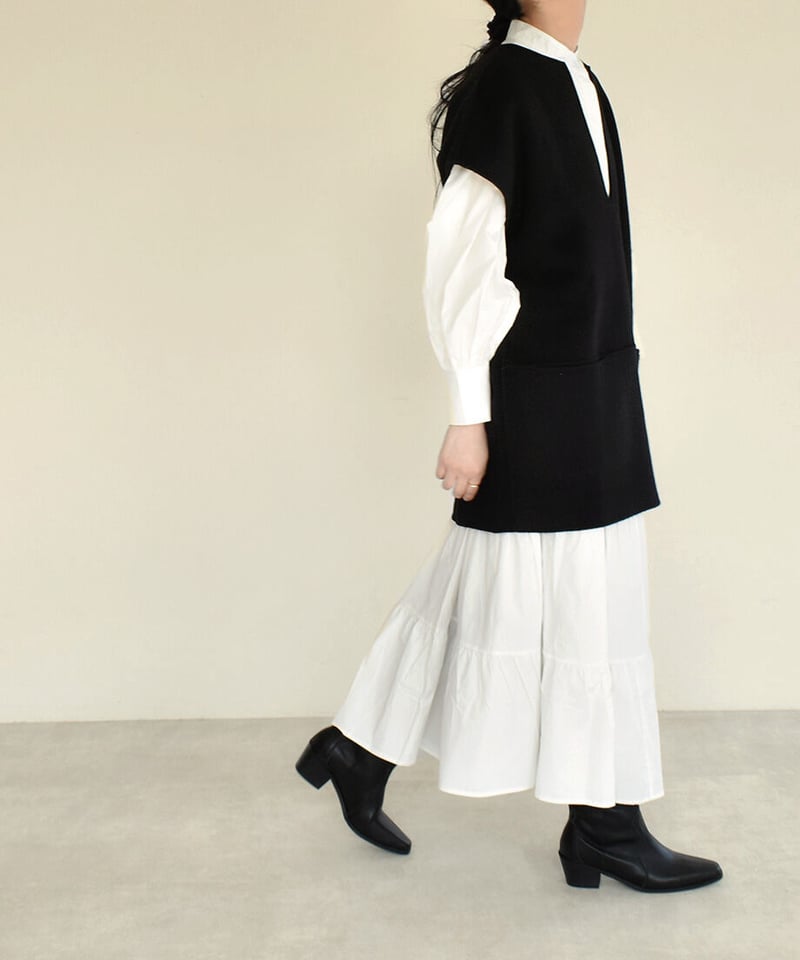 Wool Short Caftan Vest | cizatto