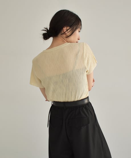 Stripe Sheer Tops t1911-278