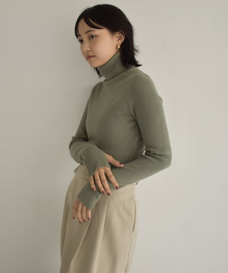 Thumbhole Turtleneck Knit Tops t1911-235