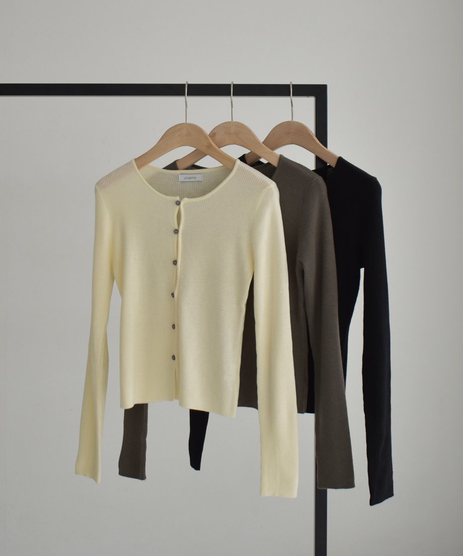 Compact Rib Knit Cardigan t1911-364 | cizatto