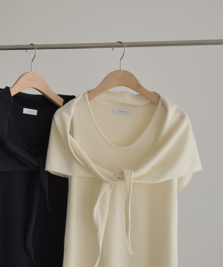 Stole Set Nosleeve Knit Onepiece op-0202009561