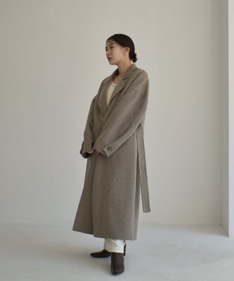 Cocoon Sleeve Wool Long Coat（Mocha）c1911-34